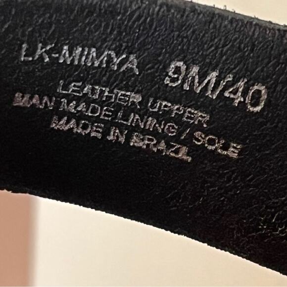 LUCKY BRAND Mimya Womens Leather Open Toe Wedge Sandals Women’s 9 Black Platform - Picture 7 of 10